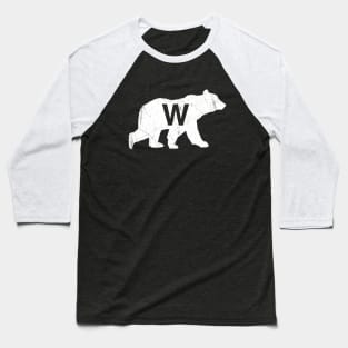 Vintage W Bear - Blue 1 Baseball T-Shirt